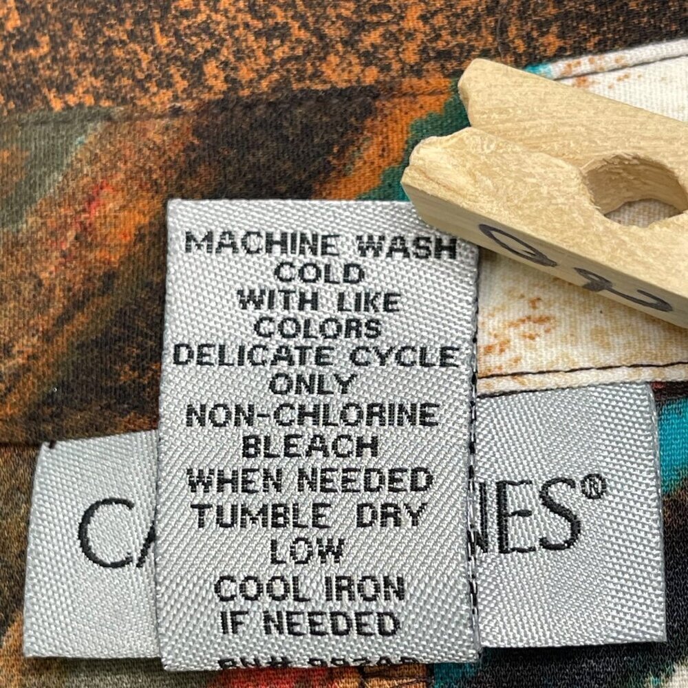 Catherines Multi Color Pleated Button Front Roll … - image 6